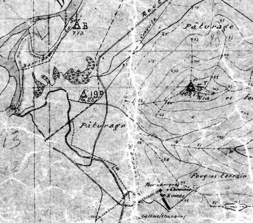 Le pont en bois sur une carte Bernier datant de 1921